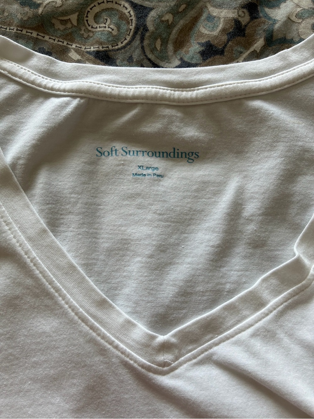 Soft Surroundings White V-Neck Sleep Tee - XLarge
